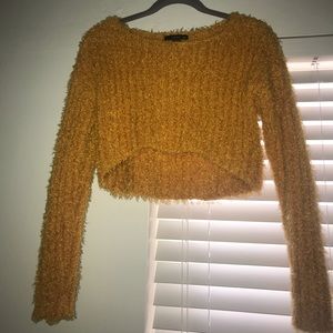 yellow cropped sweater